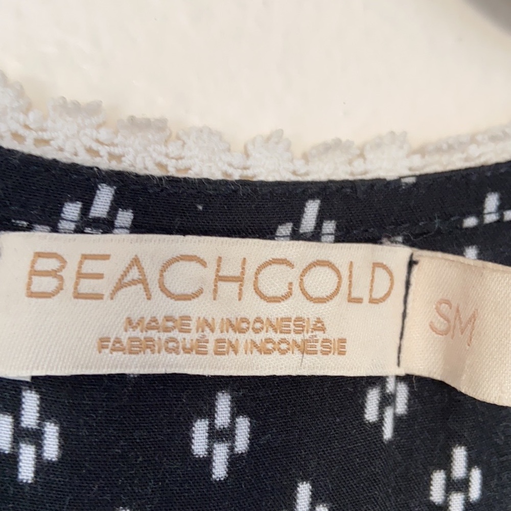 Anthropologie BeachGold Wrap Midi V-Neck boho dress crochet details - Picture 8 of 10